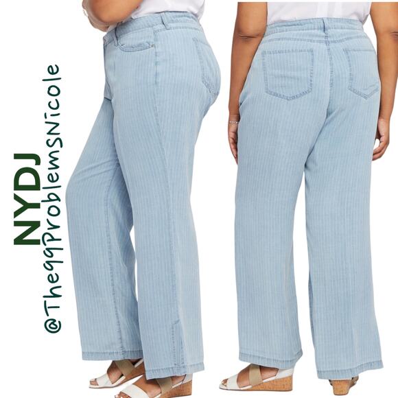 NYDJ Teresa Wide Leg Pinstripe Jeans size 20W - Picture 6 of 8